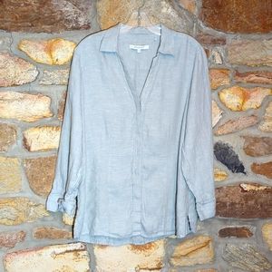 Foxcroft 100% linen button down shirt